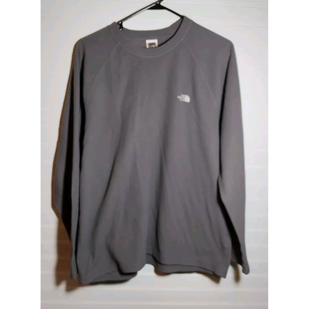 The North Face Mens Sweatshirt Gray Size large Crewneck Soft Patch Chest Logo